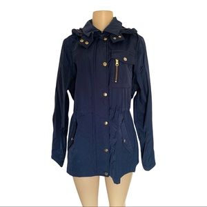 Denver Hayes Windbreaker Lightweight Utility Sport Jacket Hooded Cinch Waist